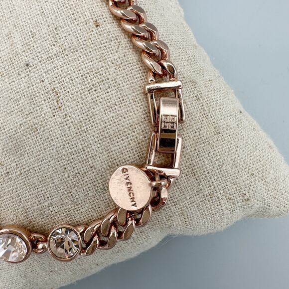 Givenchy Rose Gold Crystal Necklace Bracelet Set Champagne Clear Quiet Luxury - Picture 7 of 9
